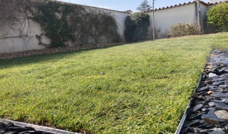 L'entreprise Aux Charmes du Jardin vous propose la pose d'un gazon en plaque à Chaponnay 