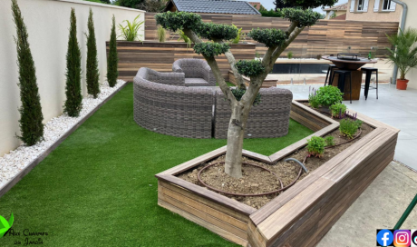 L'Entreprise Aux Charmes du Jardin vous propose le réaménagement complet d'un jardin à Meyzieu (69)