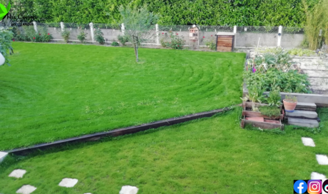 L'Entreprise Aux Charmes du Jardin vous propose la création d'un gazon semé à Saint-Genis-les-Ollières (69)
