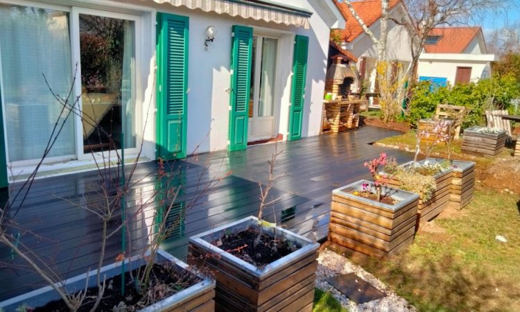 Création d'une terrasse extérieure à Chaponnay
